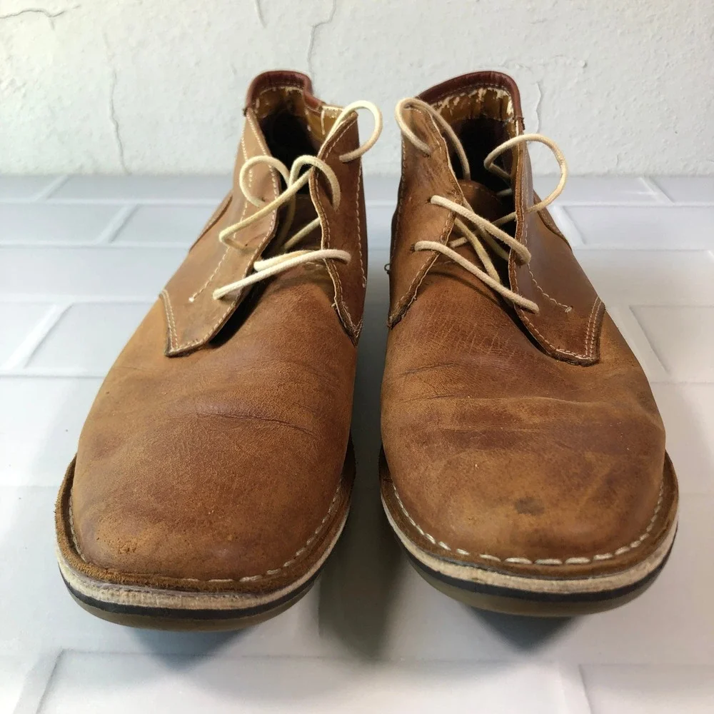 Steve Madden Ivon Tan Leather Chukka Boots Mens 11 Lace Up Ankle Boots Farmcore